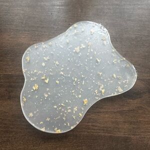 Set of two gold flecked acrylic coasters